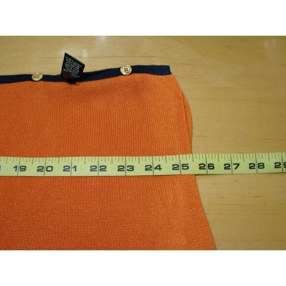 Lauren Ralph Lauren Orange Oversized Boxed Side Button Sweater Small Fit Like 1X - Picture 10 of 11